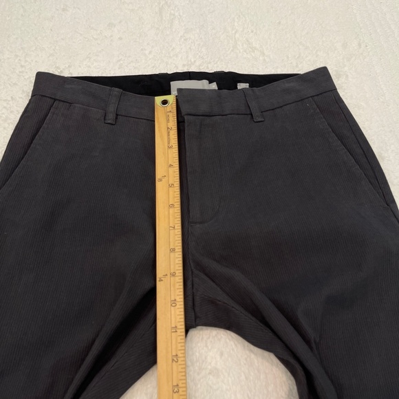 Vince Pants Men's 30 Flat Front Trousers Gray Slim Fit Stretch Cotton Blend - Picture 11 of 14